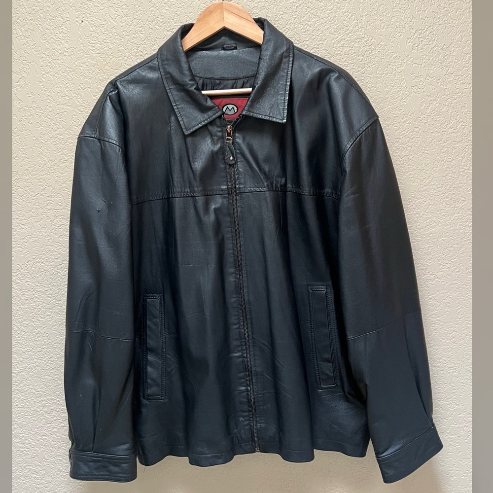 Marc Mattis Men’s Black Leather Jacket Size-XL